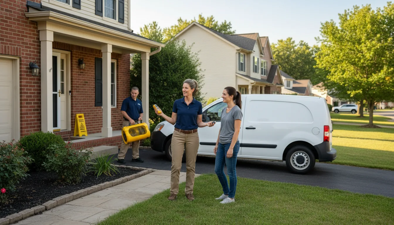 Residential water damage restoration in Good Hope, IL